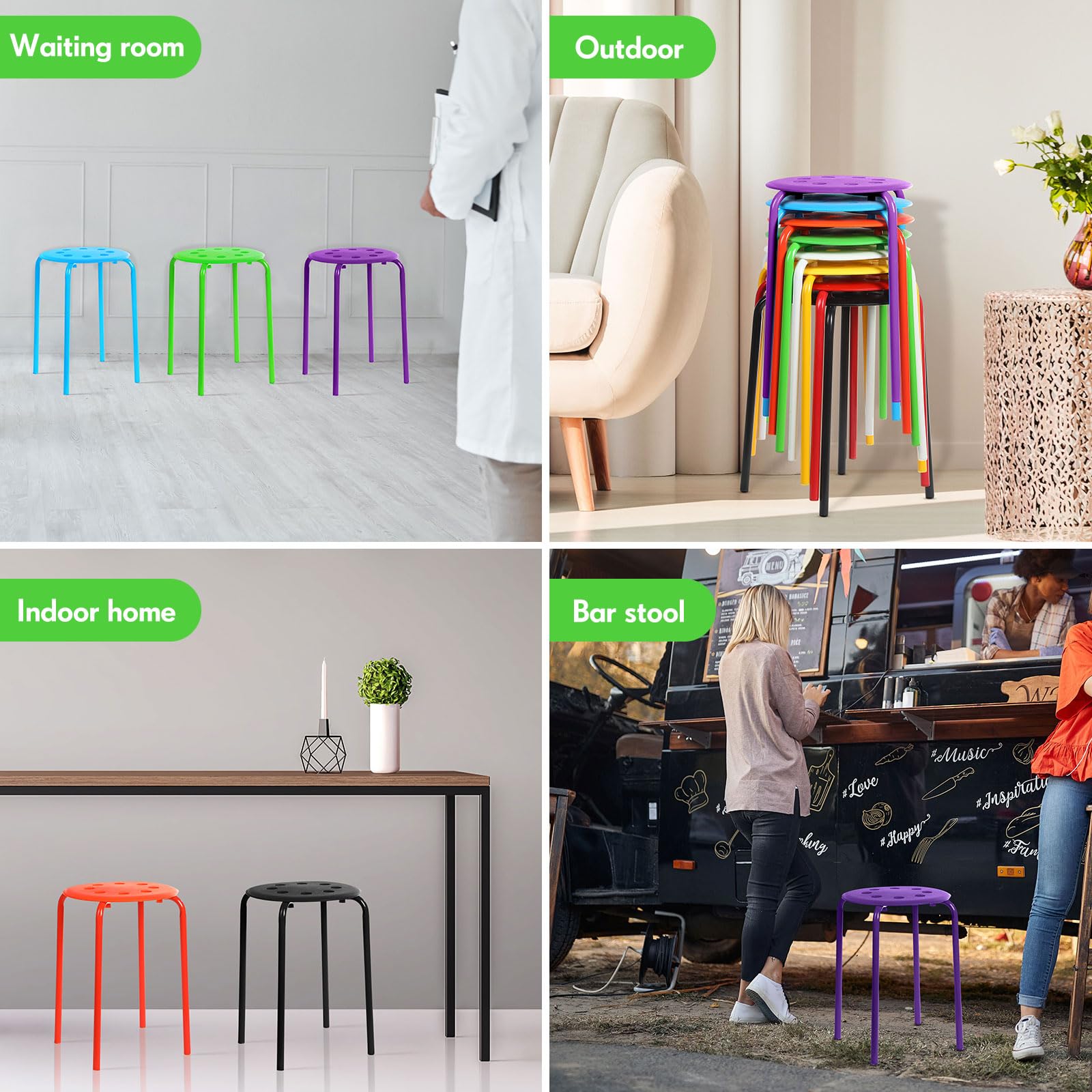 Office Stools Norwood Commercial Stacking Stools - 17.75