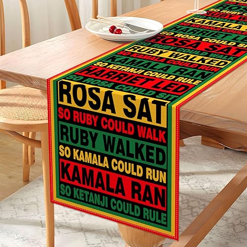 Miniatura 3 de Vohado Camino de mesa del mes de la historia negra, decoración del orgullo negro afroamericano y febrero, suministros de patrimonio de febrería,