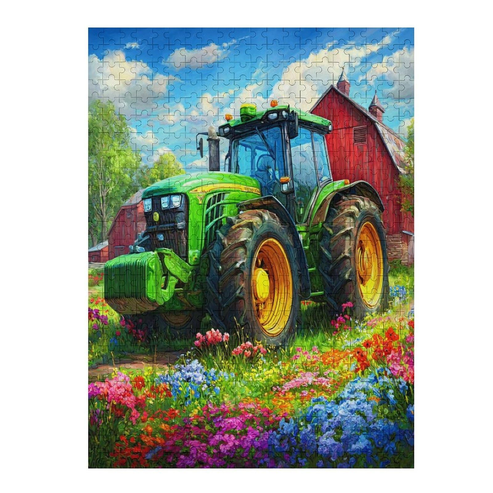 Agriculture Vintage Tractor 500 Piece Premium Jigsaw Puzzle Rural Life For Men Educational Decompression Adults Anxiety Memory Care Mothers Valentines Wooden 500 PCS