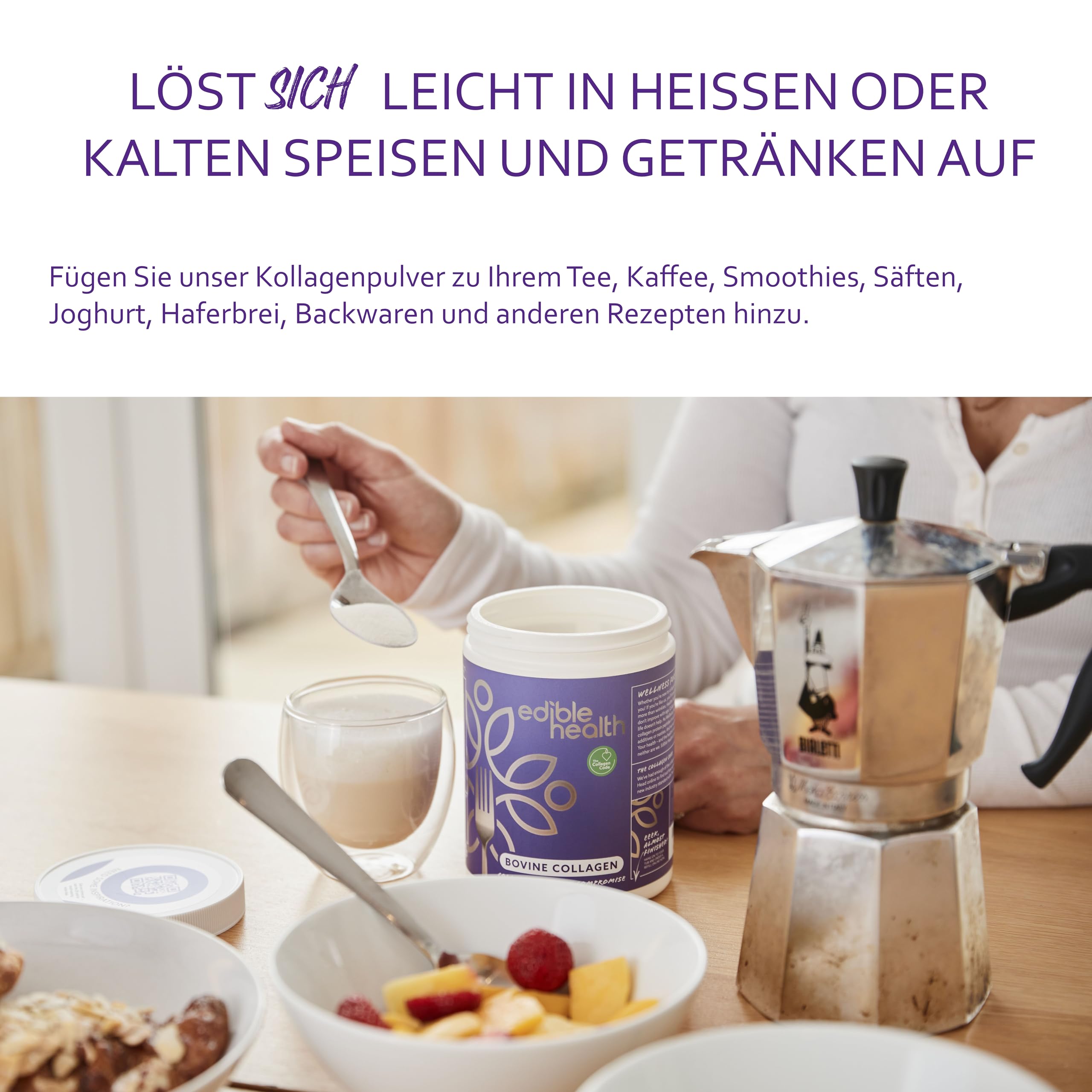 Edible Health Kollagen Pulver, Protein Pulver, hydrolysiert Typ 1 & 3, 1kg | hydrolysiertes Kollagen, Protein Pulver, Typ 1 & 3 Peptide, 1kg, 70 Tage, Paleo Keto Halal, für tägliche Ernährung, vegan