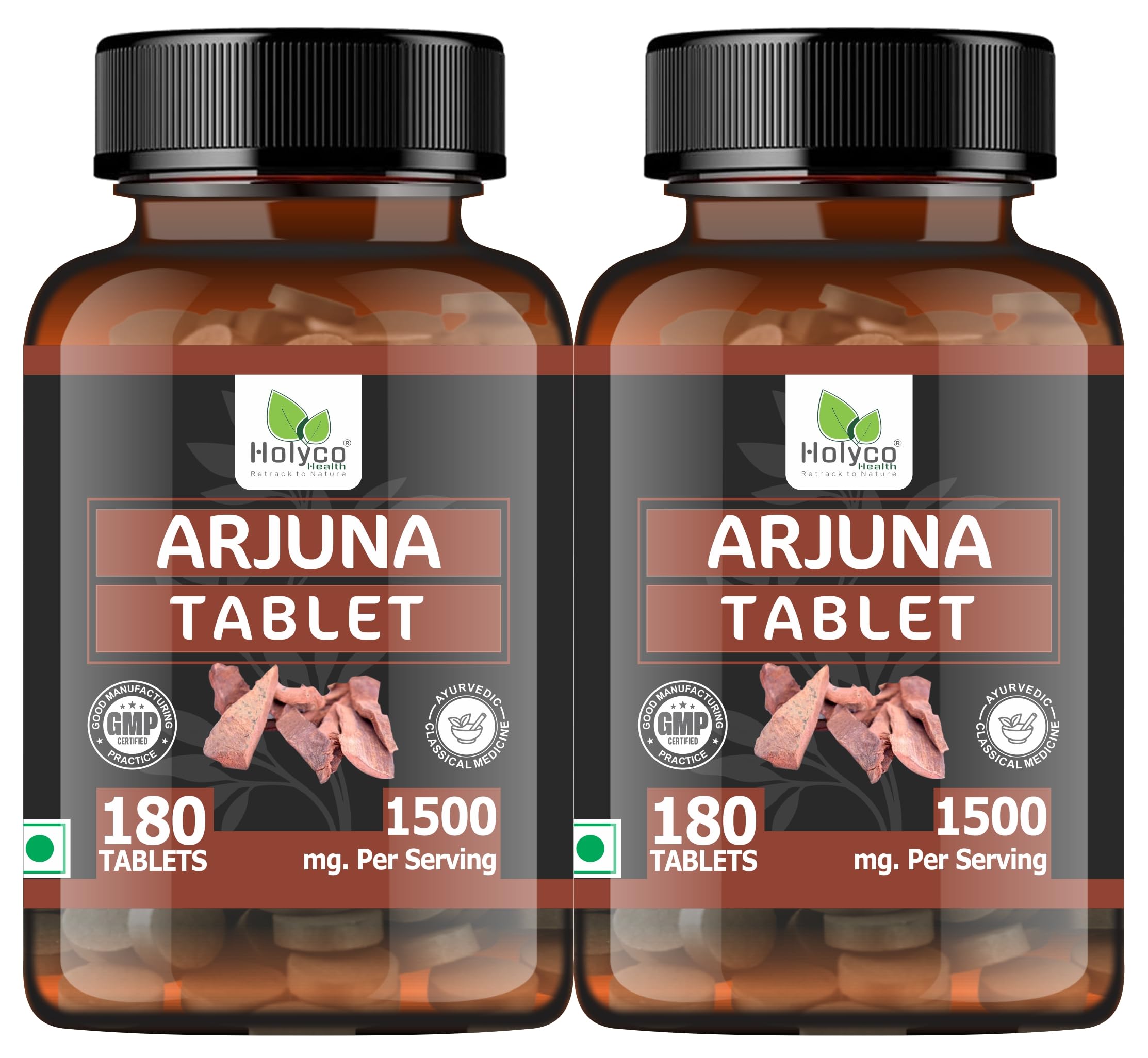 Arjuna Tablet - 180 tablets (Pack of 2) | Known as Terminalia arjuna, White marudah, Koha tablets | Natural, No Additives and No Preservetives (B0C45JVW9V) Amazon Price History, Amazon Price Tracker