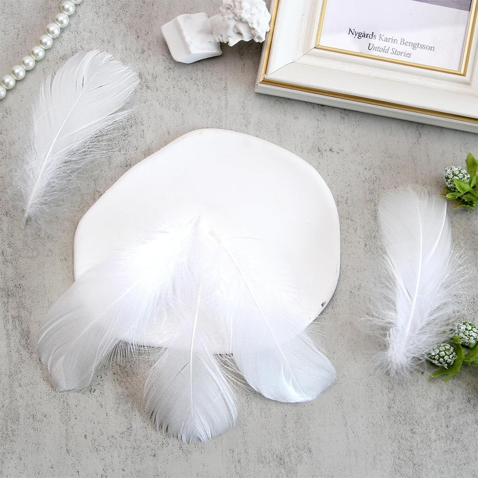 300 Pièces Plumes Blanches Naturelles 8-11 Cm - Décoration Mariage, DIY Et Loisirs Créatifs