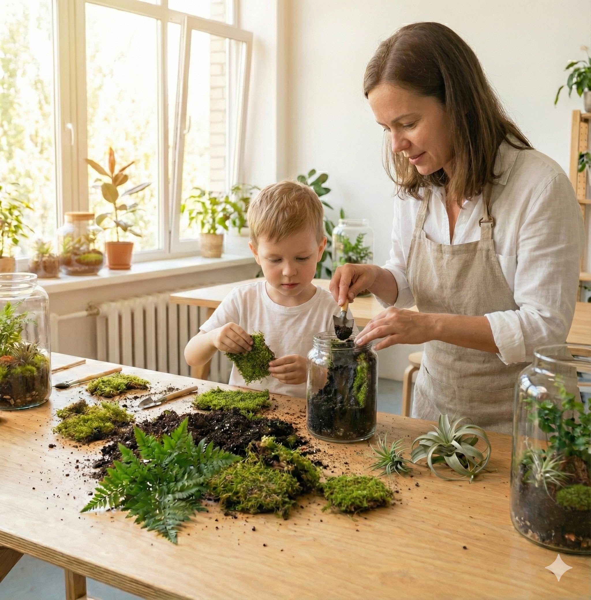 Mieszanka gleby do modelowania terrarium, klej do szkła, podłoże terrarium, ziemia samoprzylepna, ściana mchowa, pionowa, naturalnie wyglądająca do miniaturowych scen, bajkowych ogrodów i ekspozycji