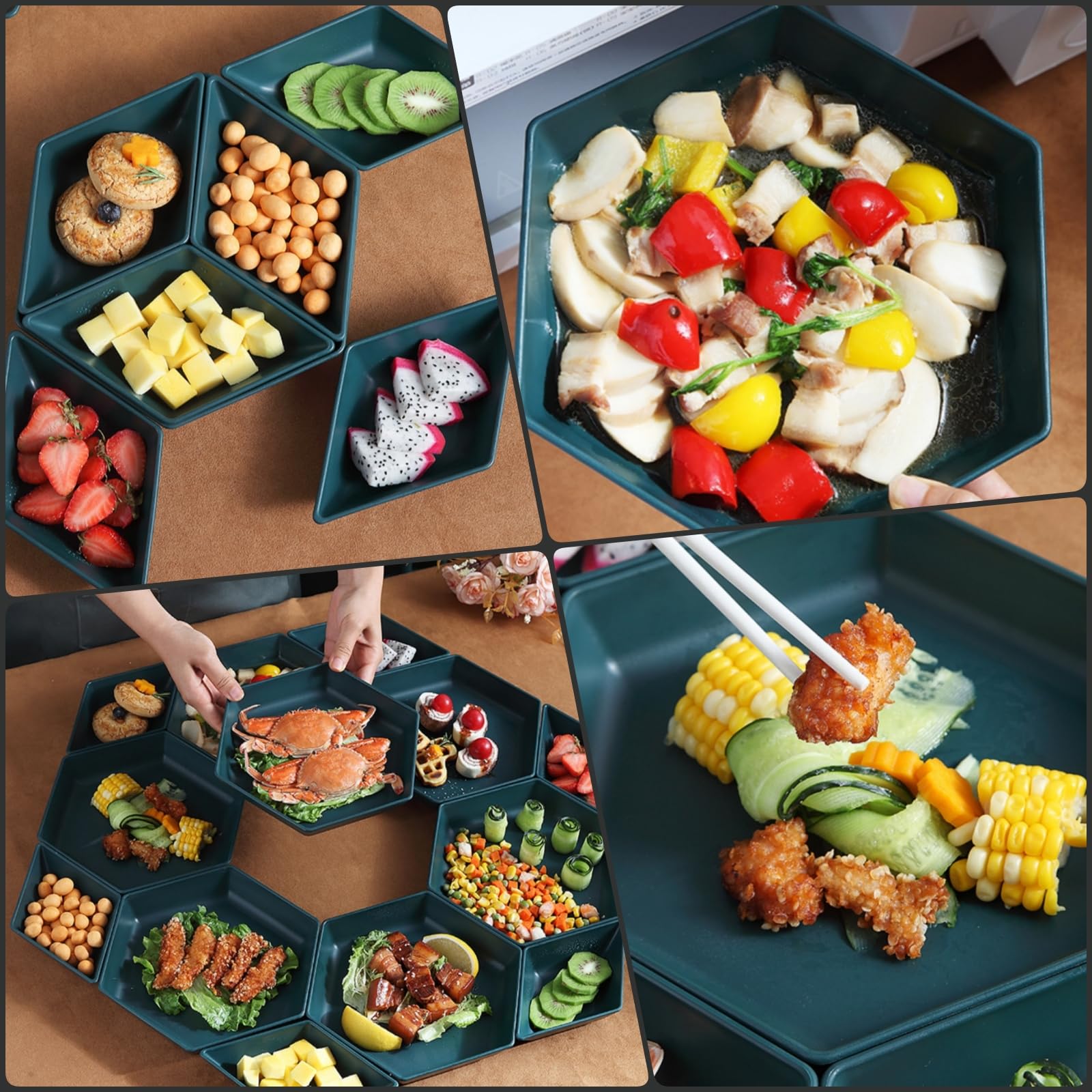 Amazon.co.jp: 六角形の食品プレートセット - ダイヤモンド調味料皿