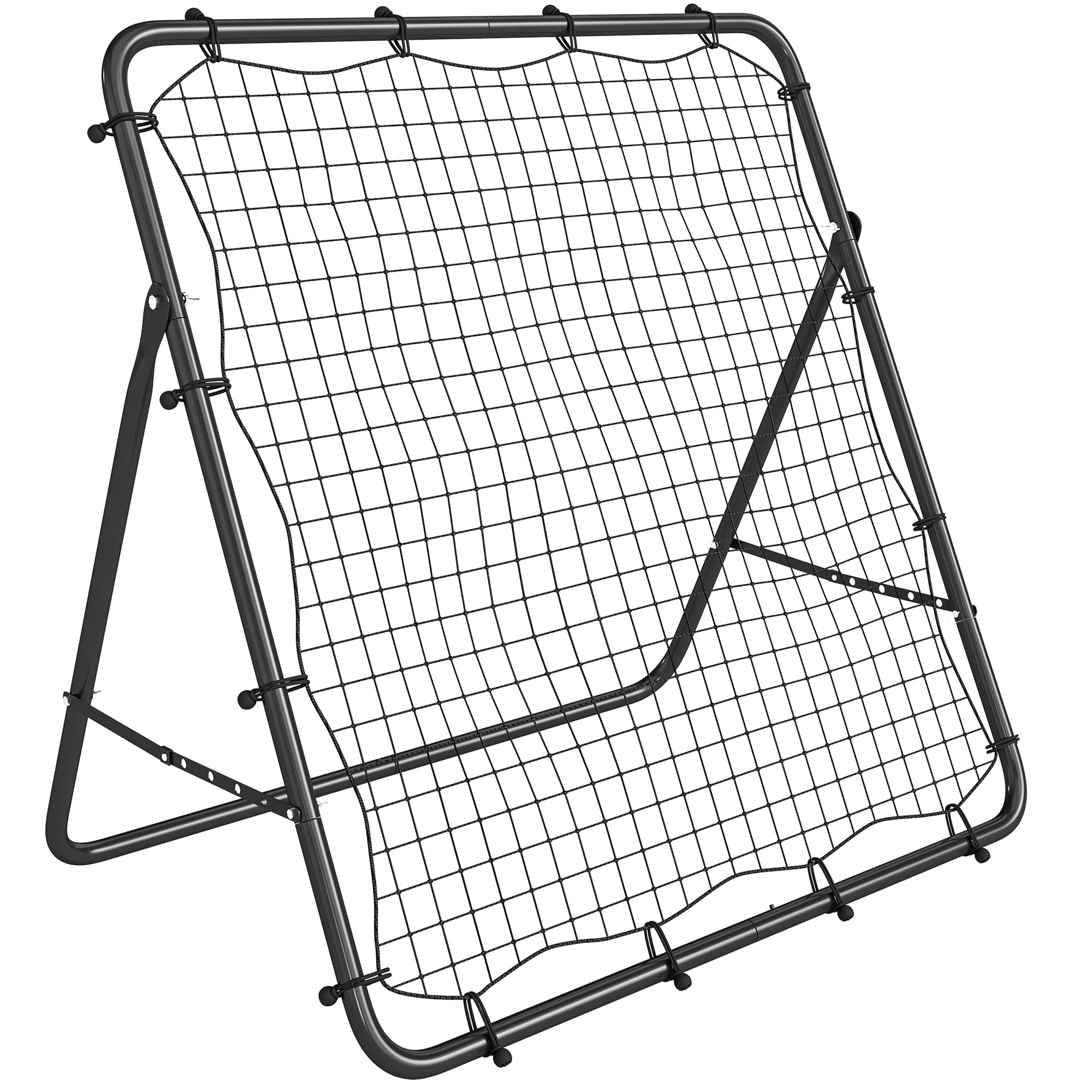 SPORTNOW Filet de Rebond Réglable à 5 Angles en Acier, Multisport Pliable 120x73x112cm Noir