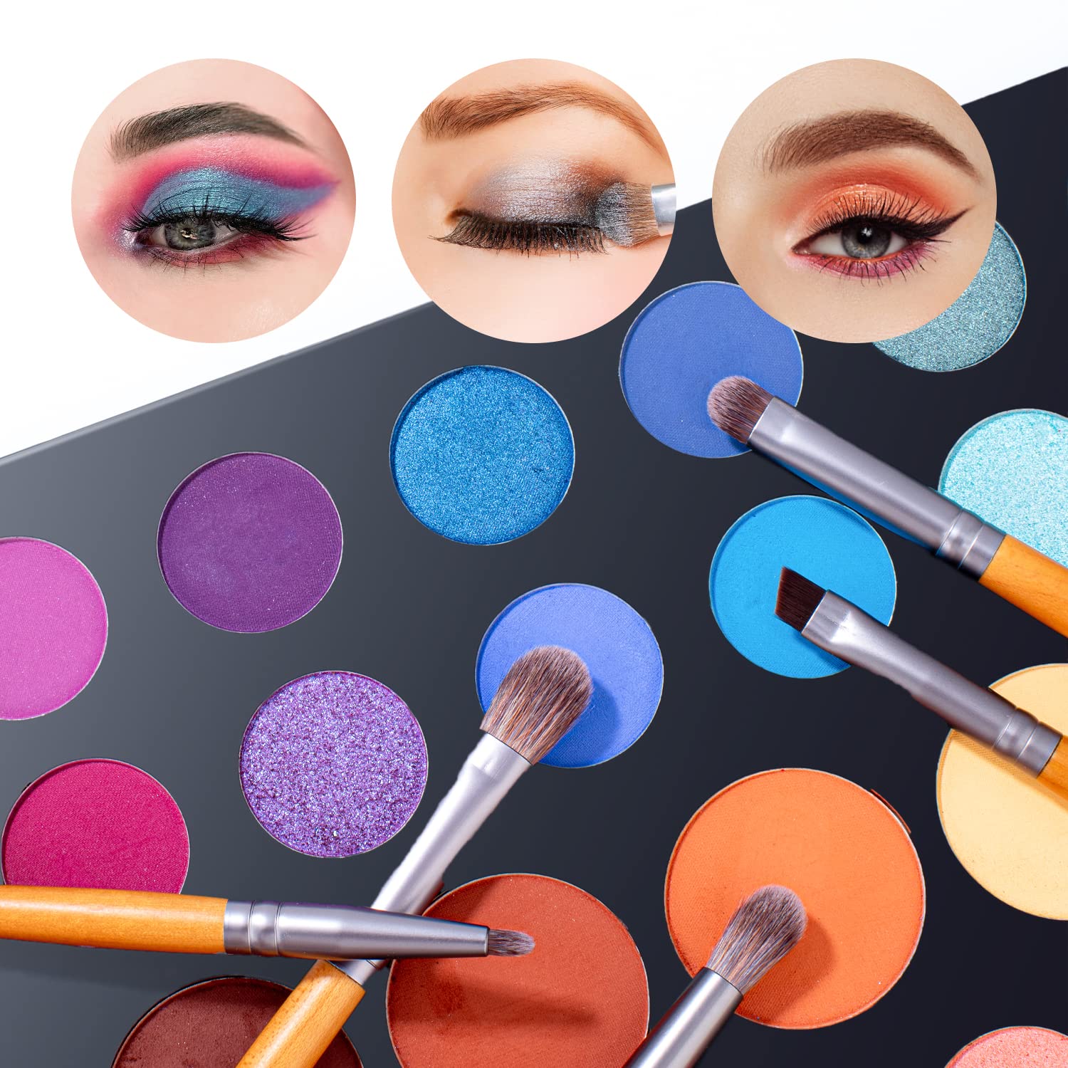 TEXAMO Eyeshadow Brushes Set, Eye Makeup Brushes for Blending Eyeshadow, Eyeliner, Crease, Eyebrow, 5Pcs Travel Eye Brush Kit, Wooden