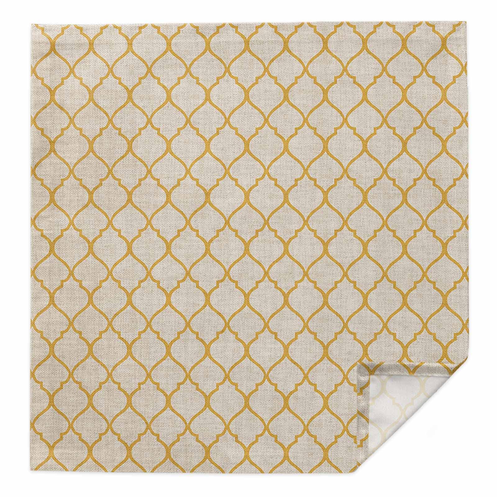 Cloth Napkins Set of 1 Moroccan Pattern 20x20 Inch Washable Dinner Napkin Rustic Vintage Yellow Reusable Soft Table Napkins for Party Wedding Restaurant Hotel
