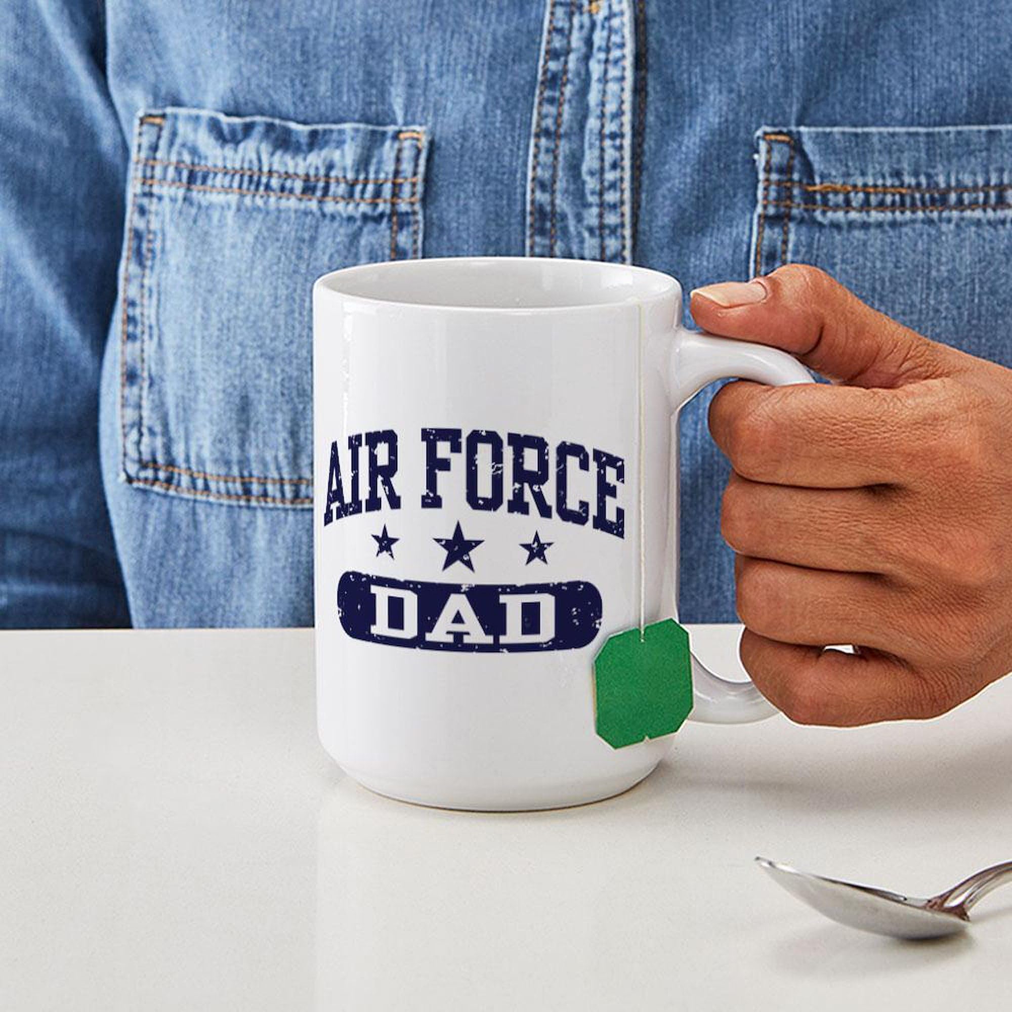 Amazon.com: CafePress Air Force Dad Large Mug 15 oz (444 ml) Ceramic Coffee  Mug : Home & Kitchen