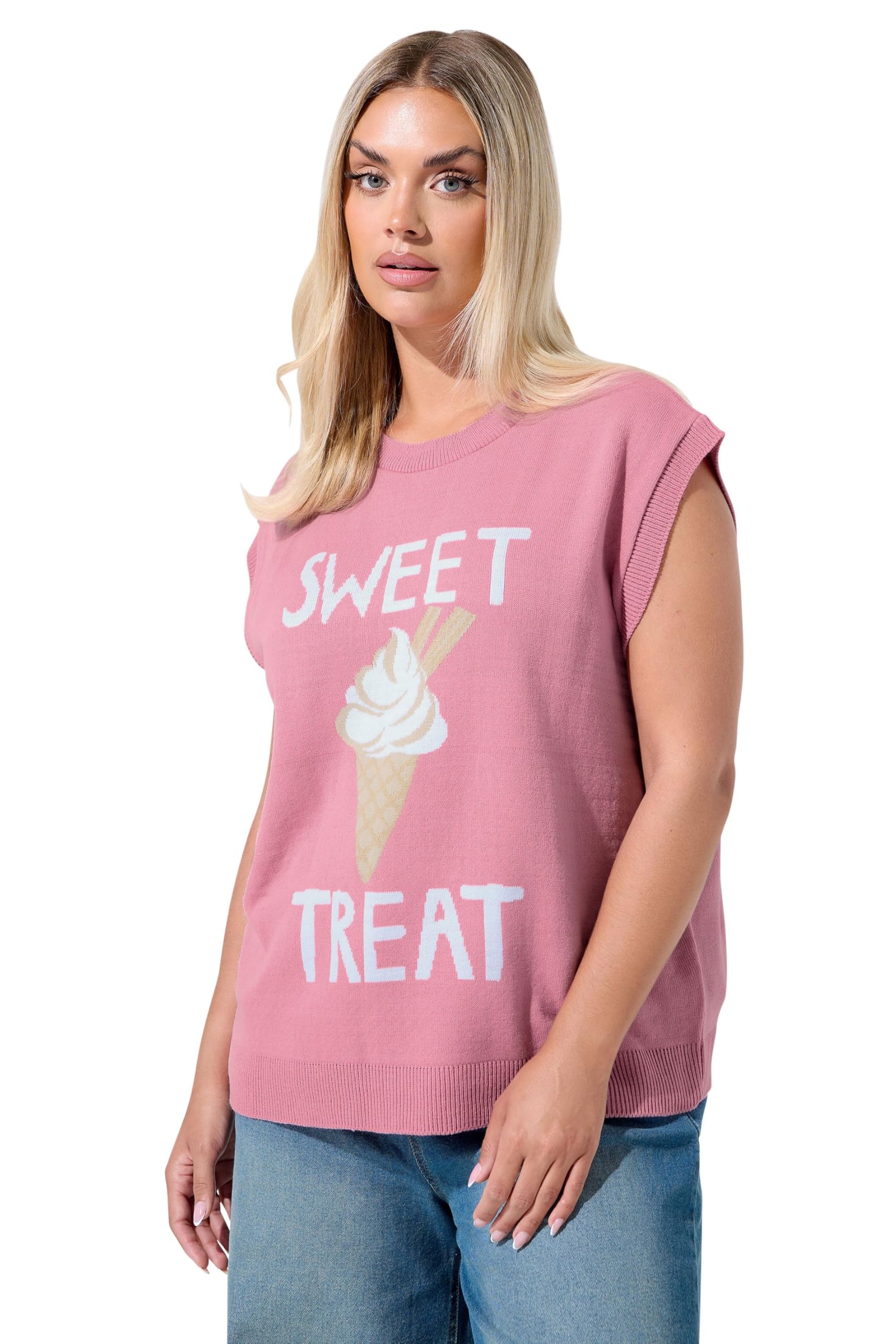 Yours Limited Collection Curve Ice Cream Knitted Vest Top - Women's - Plus Size Curve