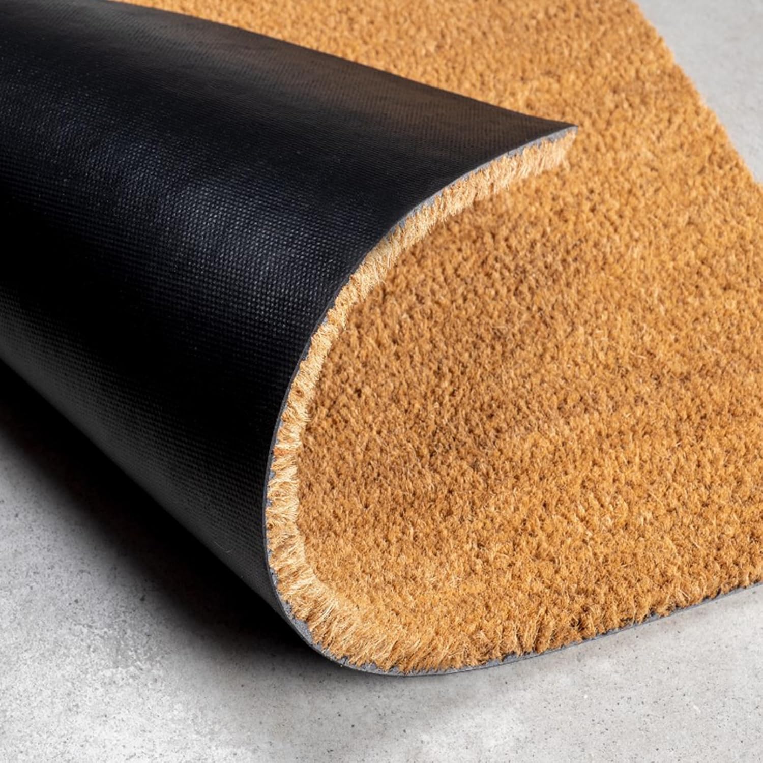 EVIDECO French Home Goods Sheltered Front Door Mat Coir Coco Fibers Rug 24x13 Natural