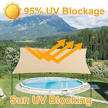 SUNNY GUARD Sun Shade Sail Rectangle 2.5x3m Waterproof UV Block For Garden Outdoor Patio Sand