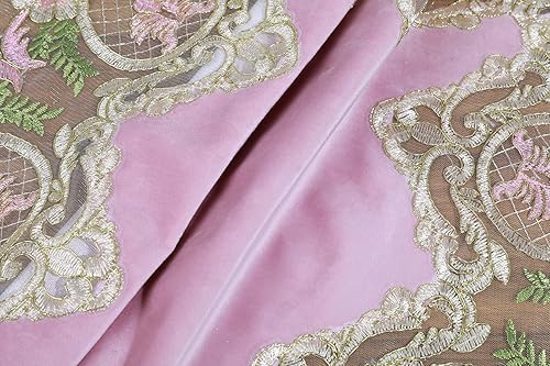 Miniatura 46 de vctops Mantel de retazos de encaje de damasco, cuadrado de lujo, pequeño, elegante mantel de encaje bordado floral para fiesta, cocina, comedor