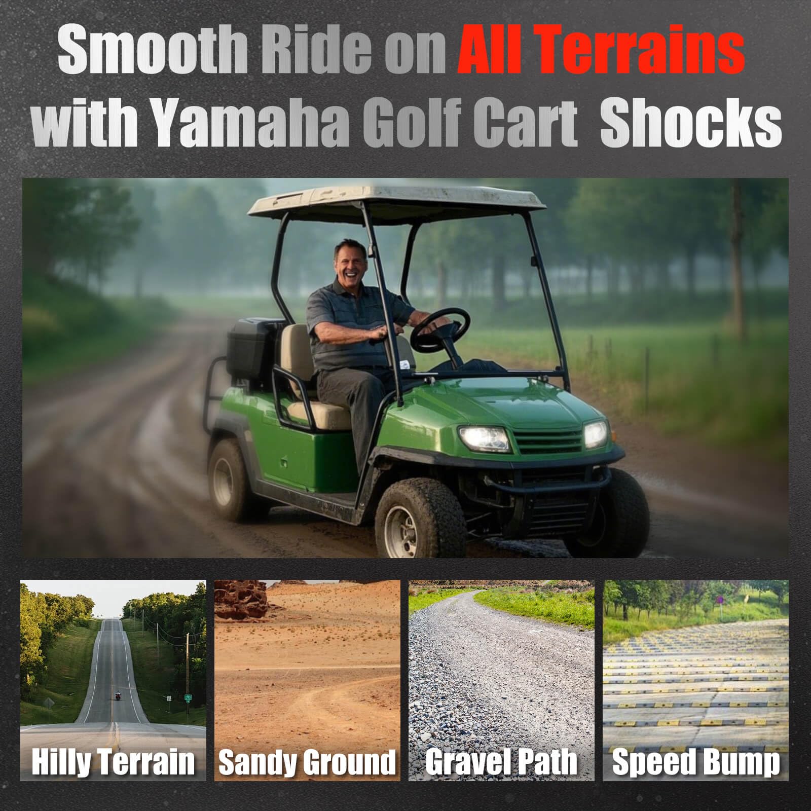 Yamaha Golf Cart Ammortizzatori Anteriori per Yamaha G29 Drive Passeggero e Lato Conducente OEM JW2-F3390-00-00 JW2-F3350-00 (rosso)