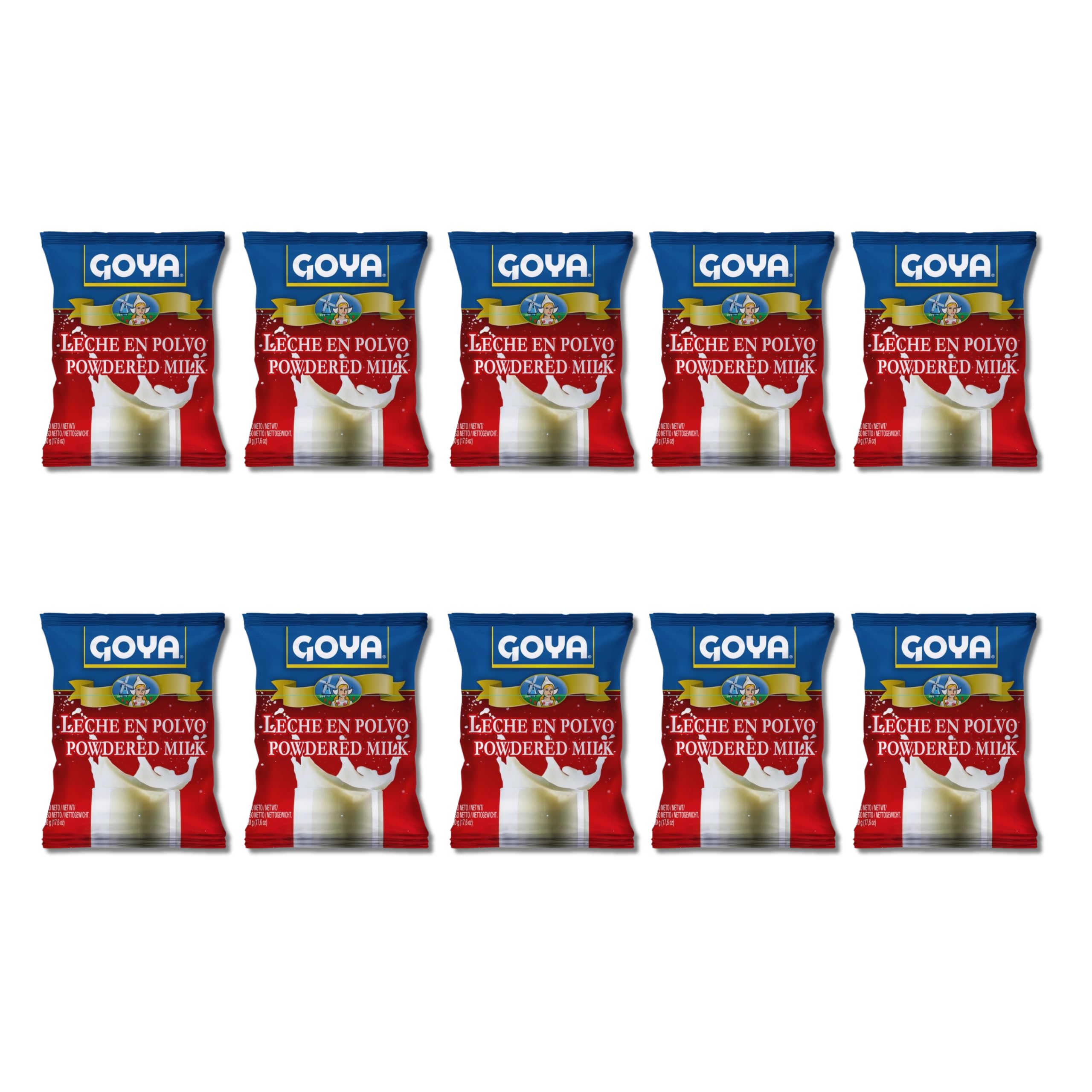 Leche en Polvo - Pack de 10 Unidades x 500g (Total 5kg) - Leche Entera de Origen UE Procesada en España - Formato Ahorro para Repostería, Café y Uso Diario - NEXU
