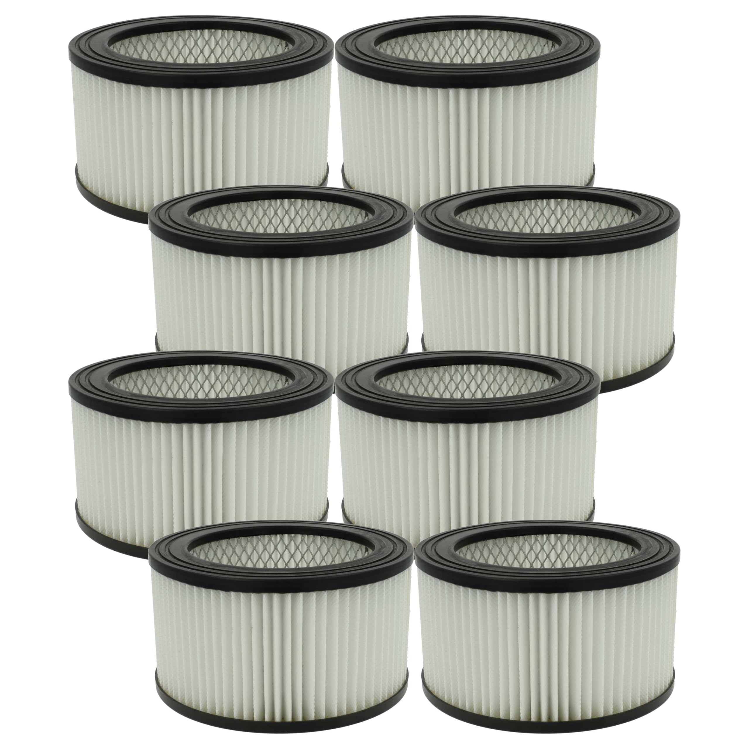 vhbw 8x filtre compatible avec Bikain DI1200 INOX aspirateur de cendres - filtre HEPA noir/blanc
