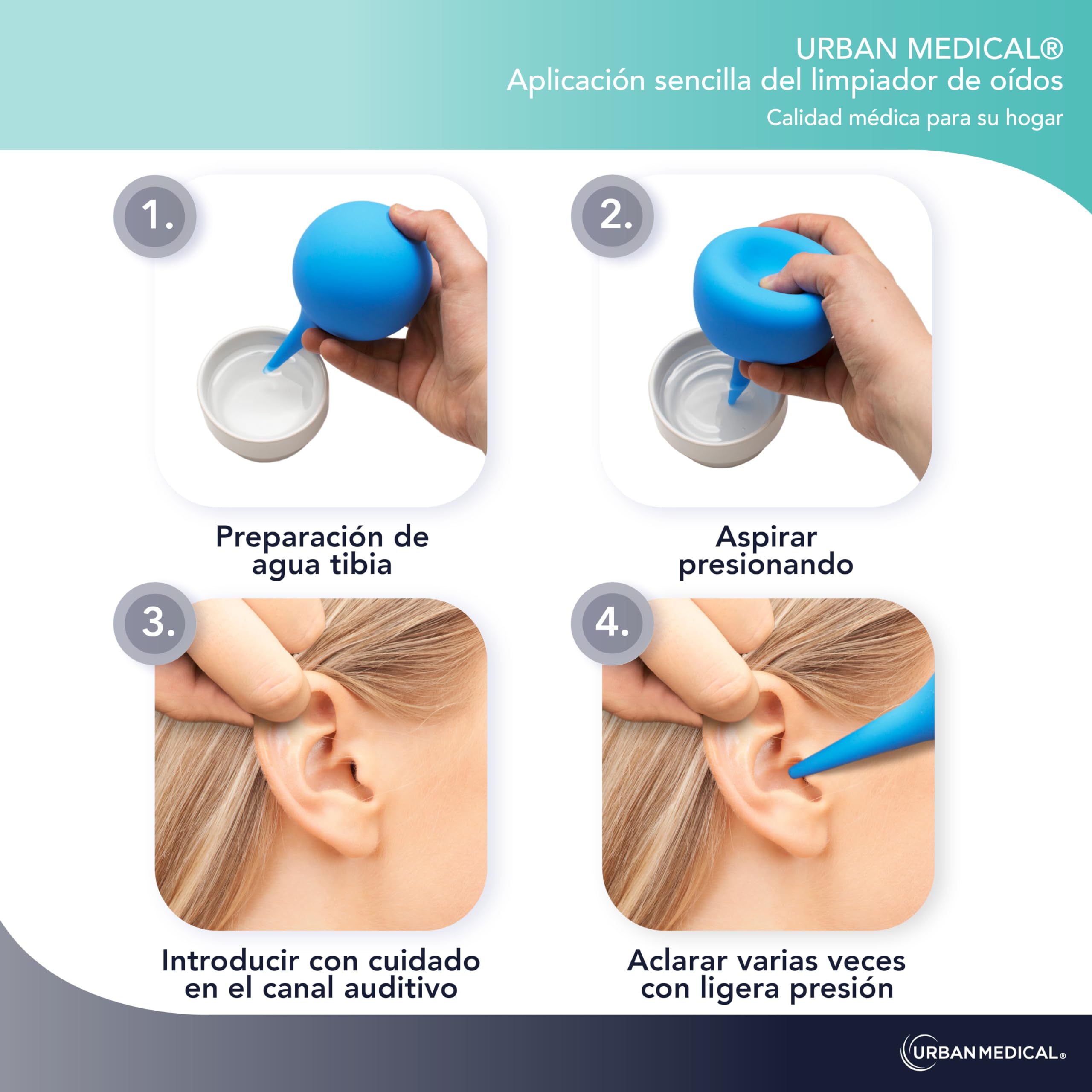 Limpiador de Oidos Cera - Limpieza suave para oídos de adultos, niños y bebés - Ear Cleaner reutilizable - Seguro y eficaz - 135ml
