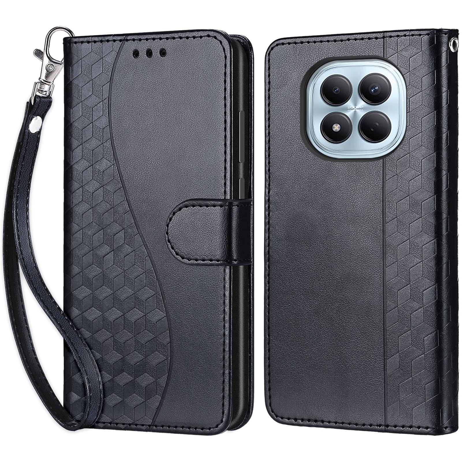 TOMYOU Cover per Xiaomi Redmi Note 15 Pro 5G (Non per 4G), Flip Cover Antiurto Portafoglio Custodia con Funzione Stand Slot per Schede, Cubo Nero TOMYOU Cover per Xiaomi Redmi Note 15 Pro 5G (Non per 4G), Flip Cover Antiurto Portafoglio Custodia con Funzione Stand Slot per Schede, Cubo Nero