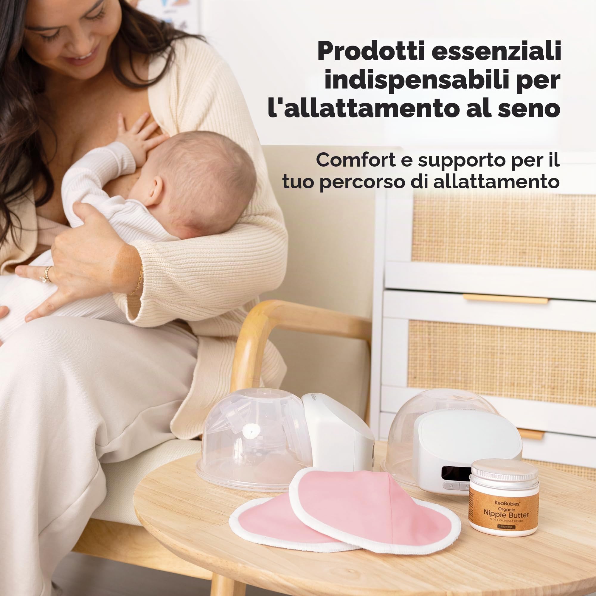 Assorbilatte di Bambù Organico - 14 Cuscinetti Lavabili+ Borsa da Bagno - Cuscinetto per Capezzolo per Allattamento in Maternità (Pastel Touch, Grandi 12cm)