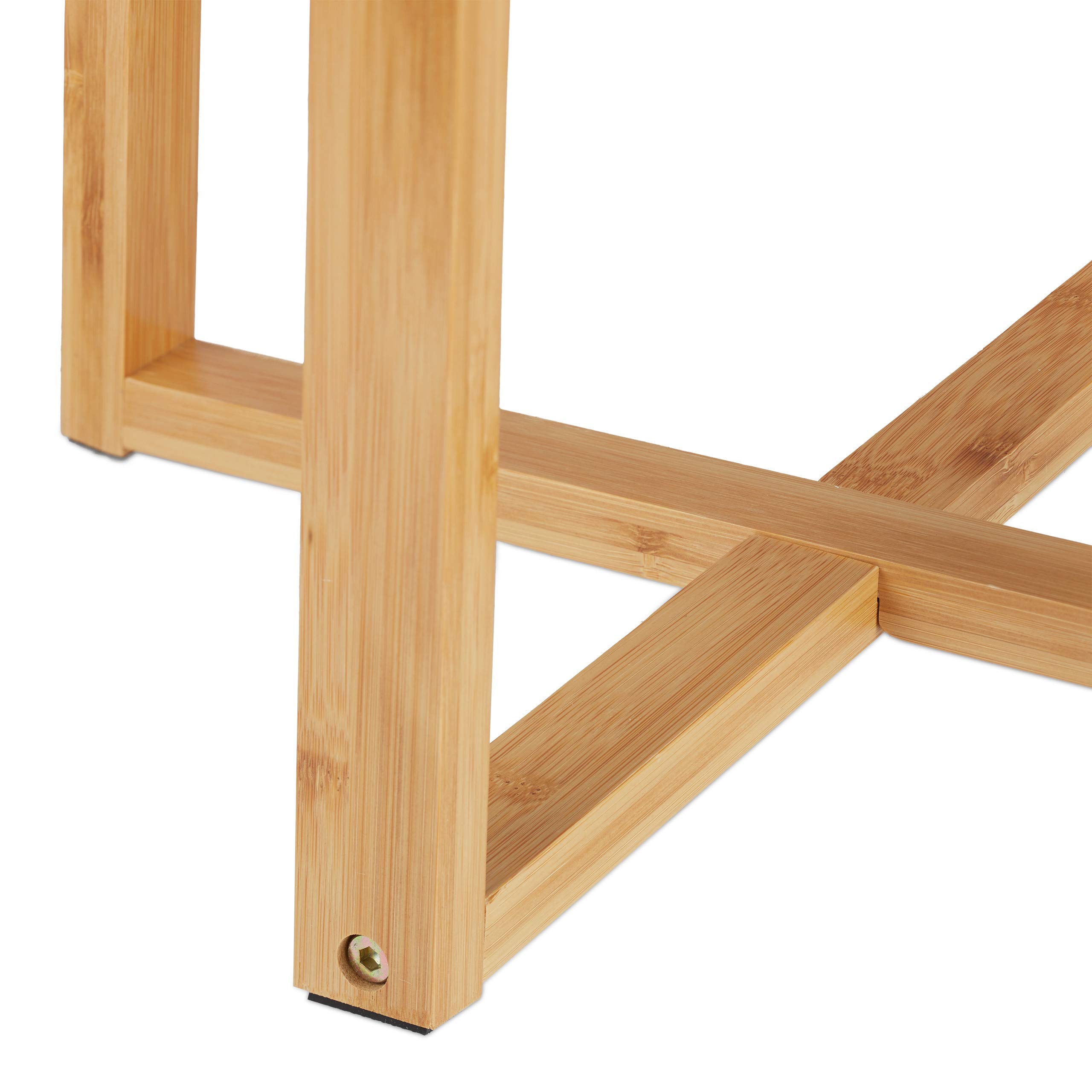 Relaxdays Tavolini da Salotto Rotondi, Set 2 Tavoli, H 48,5 e 60,5 cm, Design Moderno per Soggiorno, Naturale Bianco