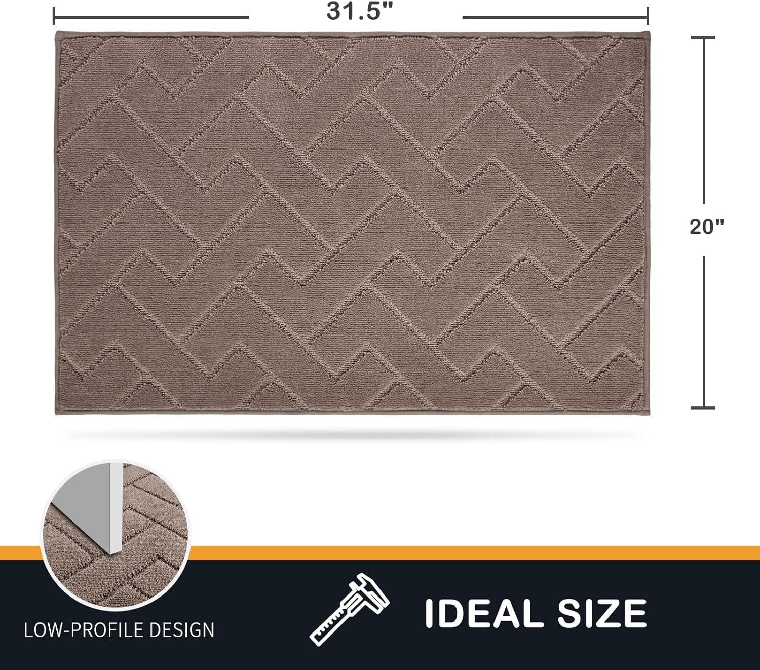 PURRUGS Dirt Trapping Door Mat 20" x 31.5", Non-Slip Machine Washable Entry Rug, Dog Doormat, Indoor Front Door Mat, Super Absorbent Entryway Rug for Muddy Shoes & Paws, Grayish Brown - Image 2