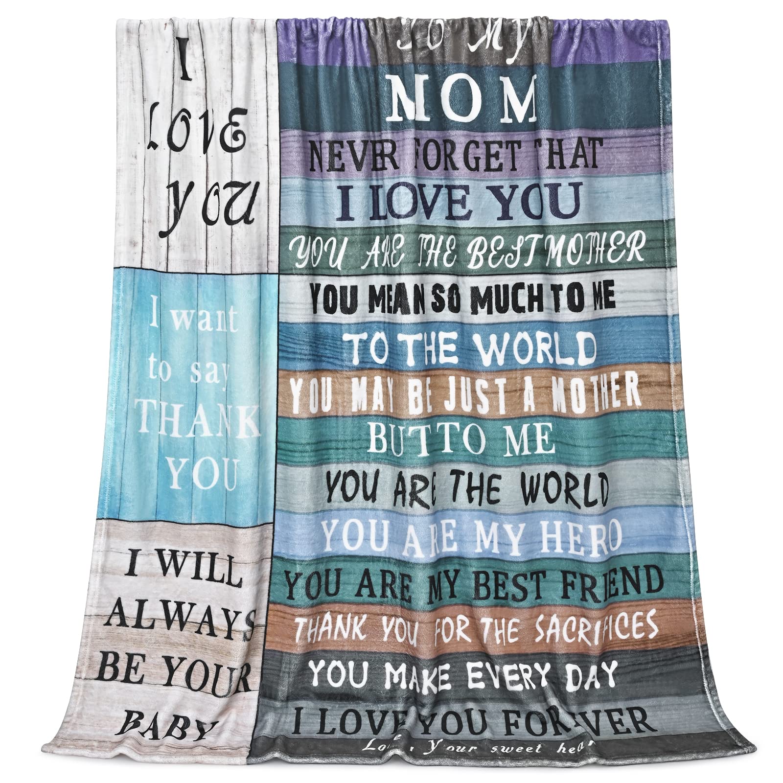 Mother's Day Throw Blanket, to My Mom Blanket from Daughter Son, Love Letter Blanket Quilt to My Mom, I Love You Mom Gift Blanket, Soft Cozy Flannel Blanket, Couch Sofa Bedroom Birthday Gift
