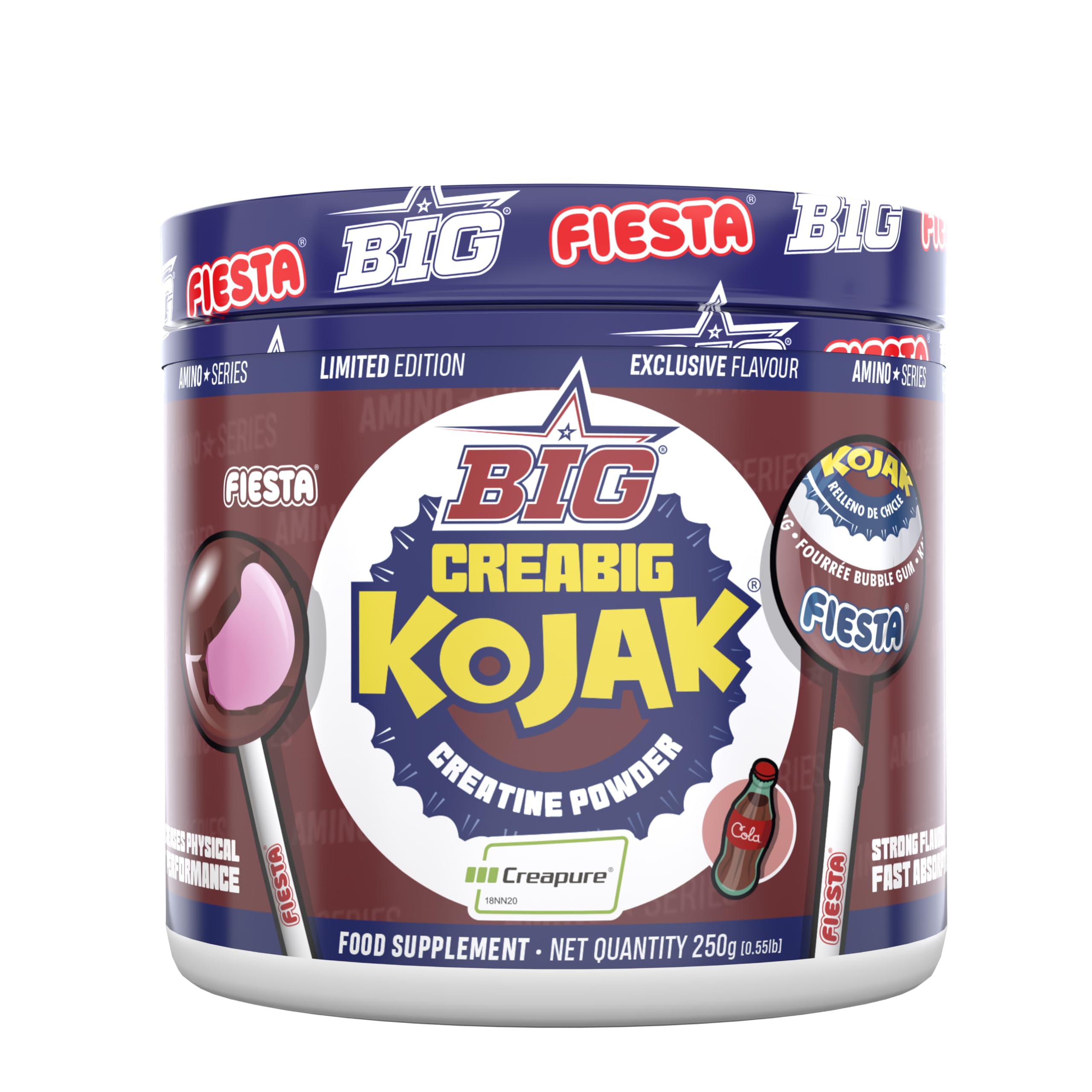 BIG - Creatina Creapure ® - Creatina Monohidratada Creapure en Polvo, Rendimiento Físico y Recuperación - Materia Prima Premium - Monohidrato de Creatina de Rápida Absorción, Vegana (250g, Kojak) — view 8