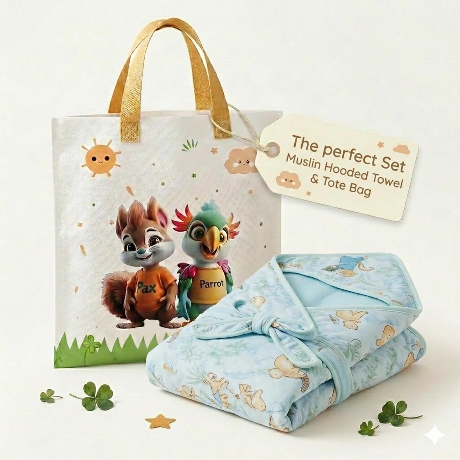 Premium 6-Layer Muslin Baby Hooded...