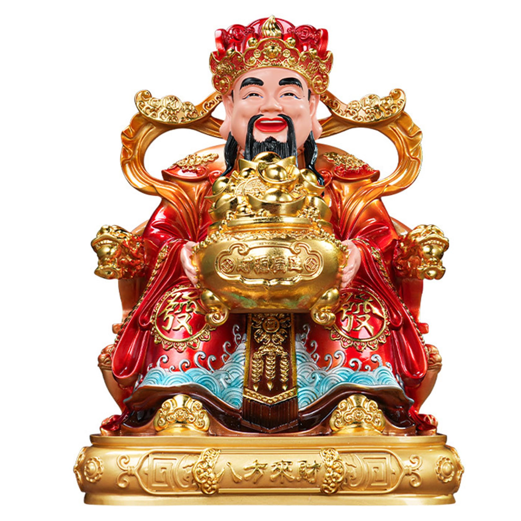 Uanqfegy God of Wealth Statue - Feng Shui Decor with Intricate Craftsmanship, Chinese Decorations for Good Luck and Prosperity for Home Business