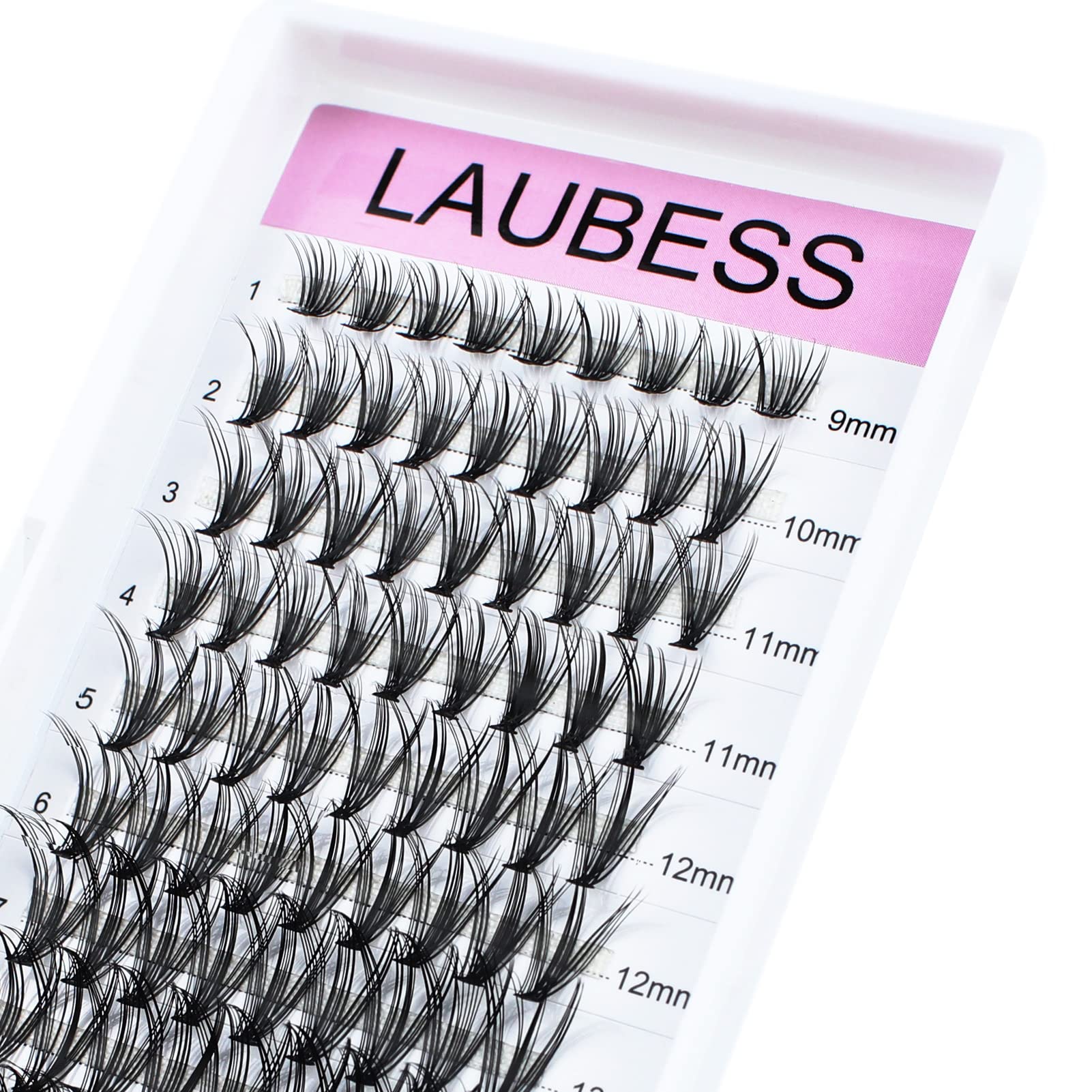 LAUBESS DIY Eyelash Extension 20D Clusters Lashes Mixed Natural Look 3D Effect Black Individual False Eyelashes 120pcs (20D-0.07C, 9-16mm)