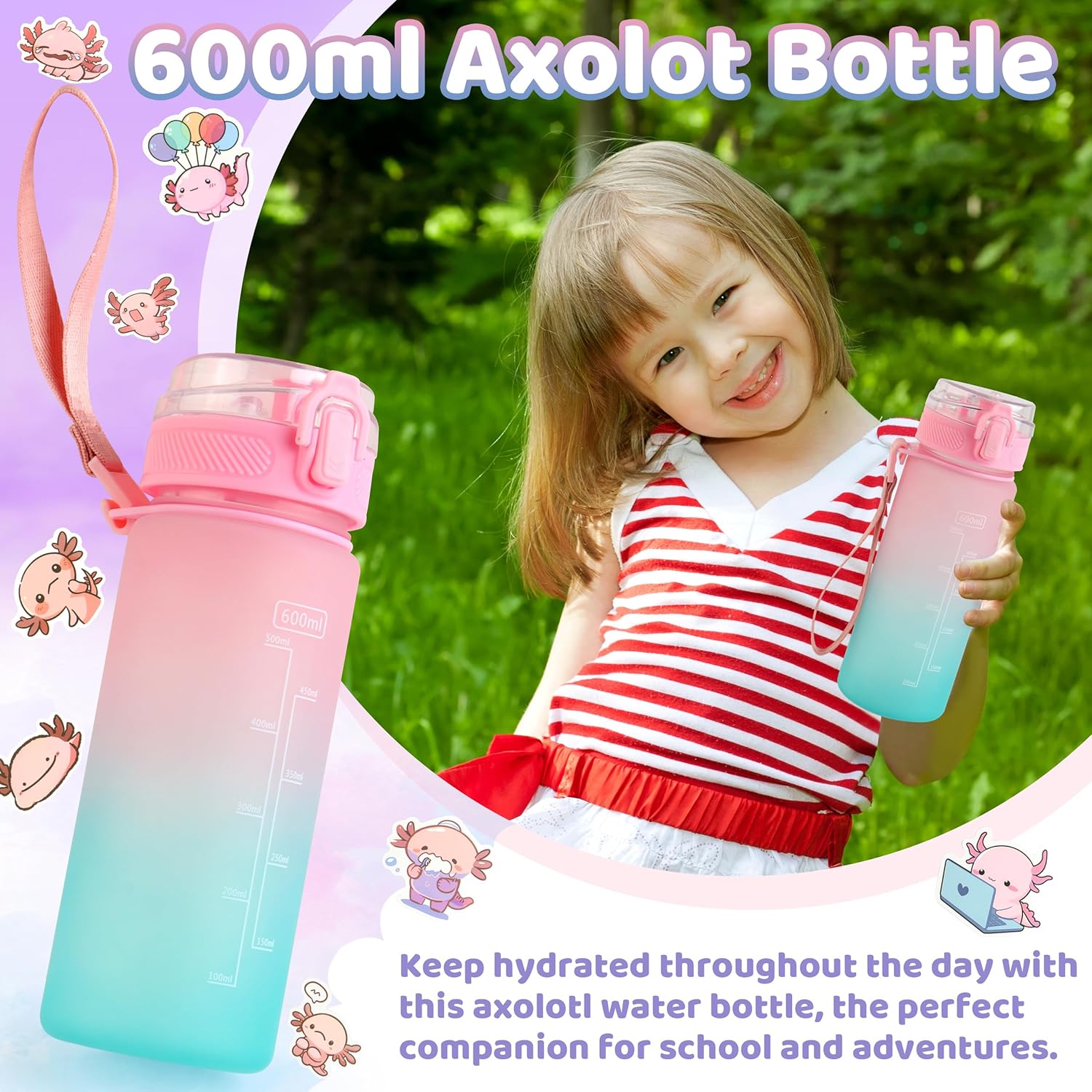 Axolotl Gifts for Girls, Axolotl Toys with Fluffy Diary, Sticker, and More Stuff - Gifts for Kids 6-8 Year Old, Christmas Birthday for Girls Age 3 4 5 6 7 8 9 10 Years Old
