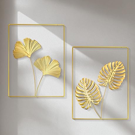 HUOIQIUE Gold Pictures Accent Wall Decor