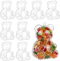 Vista 10 de Hammont Adornos de Navidad transparentes rellenables, caja de regalo reutilizable en forma de estrella para decoración de árboles, dulces