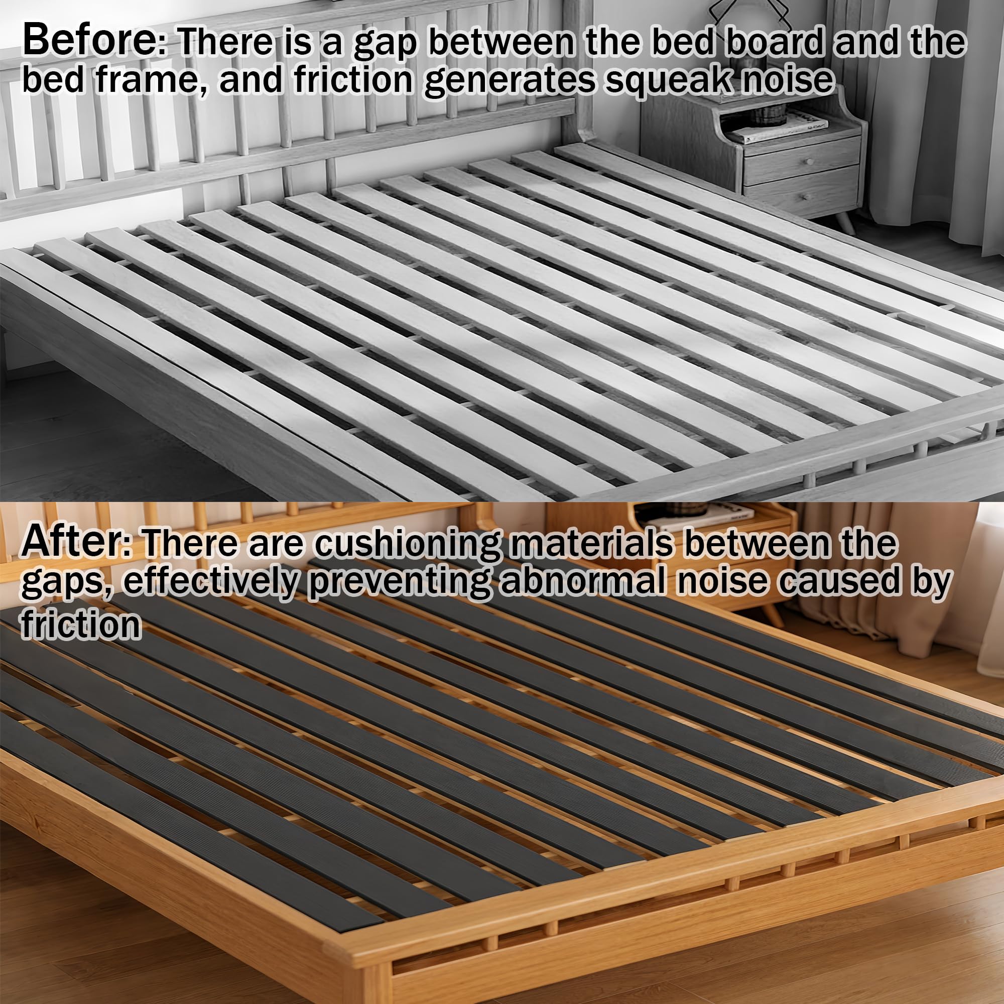 How to Fix a Squeaky Bed Frame: Causes and Solutions 2 KeMioYuXin 0.12in*1.18in*32.8ft Queen Bed Frame Slats Squeak-Proof Tape - Anti-S - product photo