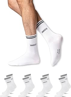 Snocks ® Men's & Women's Tennis Socks (4 x Pairs) Best Quality in Retro Look