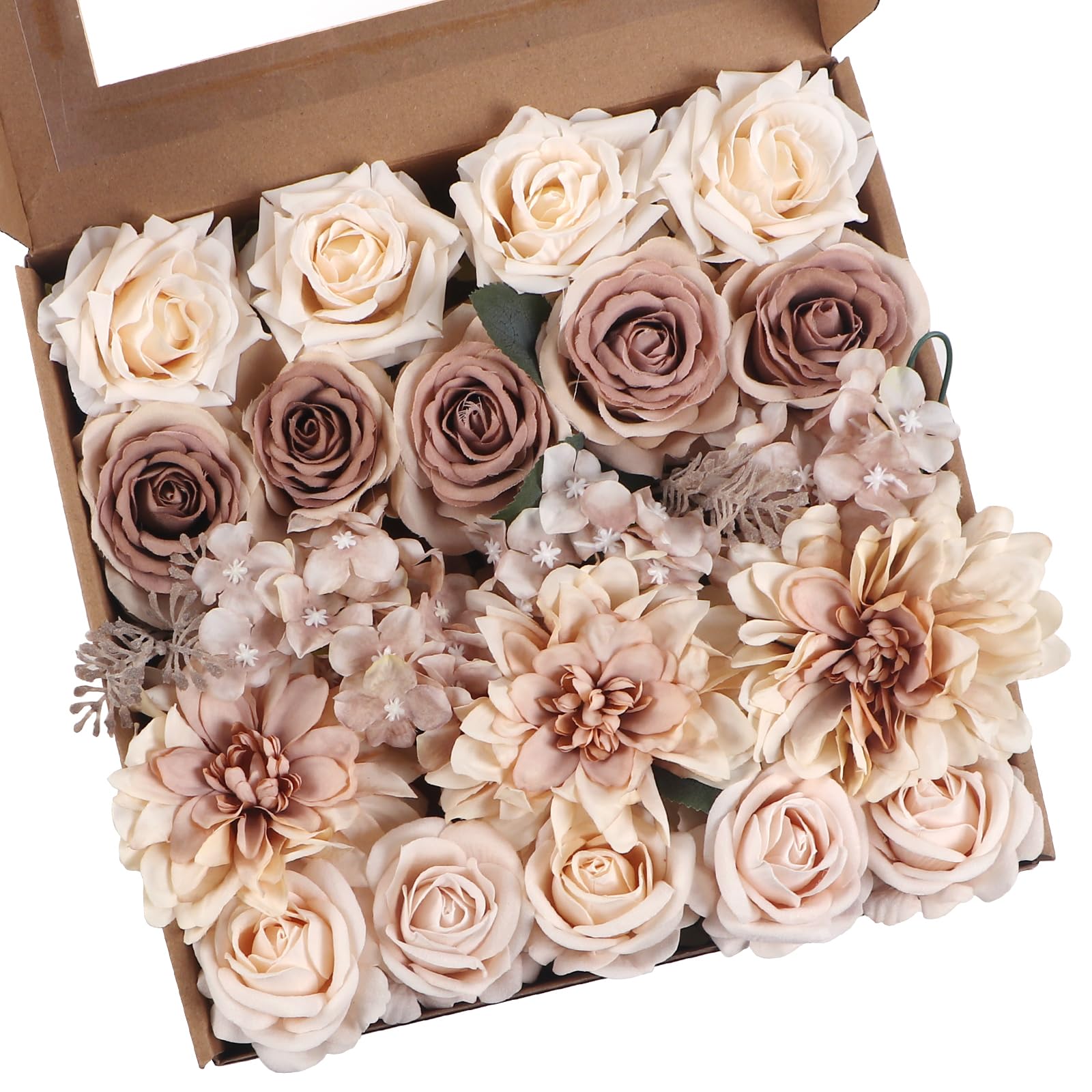 造花造花 コンボ DIY ウェディングブーケ センターピース パーティー ベビーシャワー ホームデコレーション (ブルーホワイト)