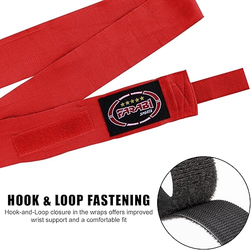 Miniatura 9 de Farabi Sports Vendas de mano de boxeo para hombres y mujeres, envolturas de boxeo de 180 pulgadas para adultos, para artes marciales, artes