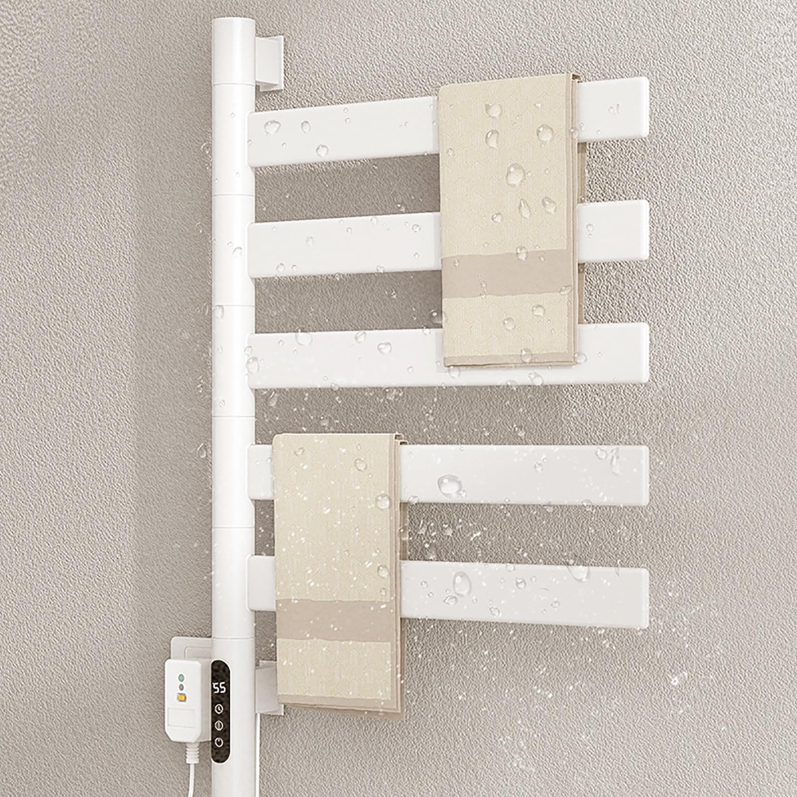 Toallero eléctrico soluciona humedad en baños pequeños mediante WiFi