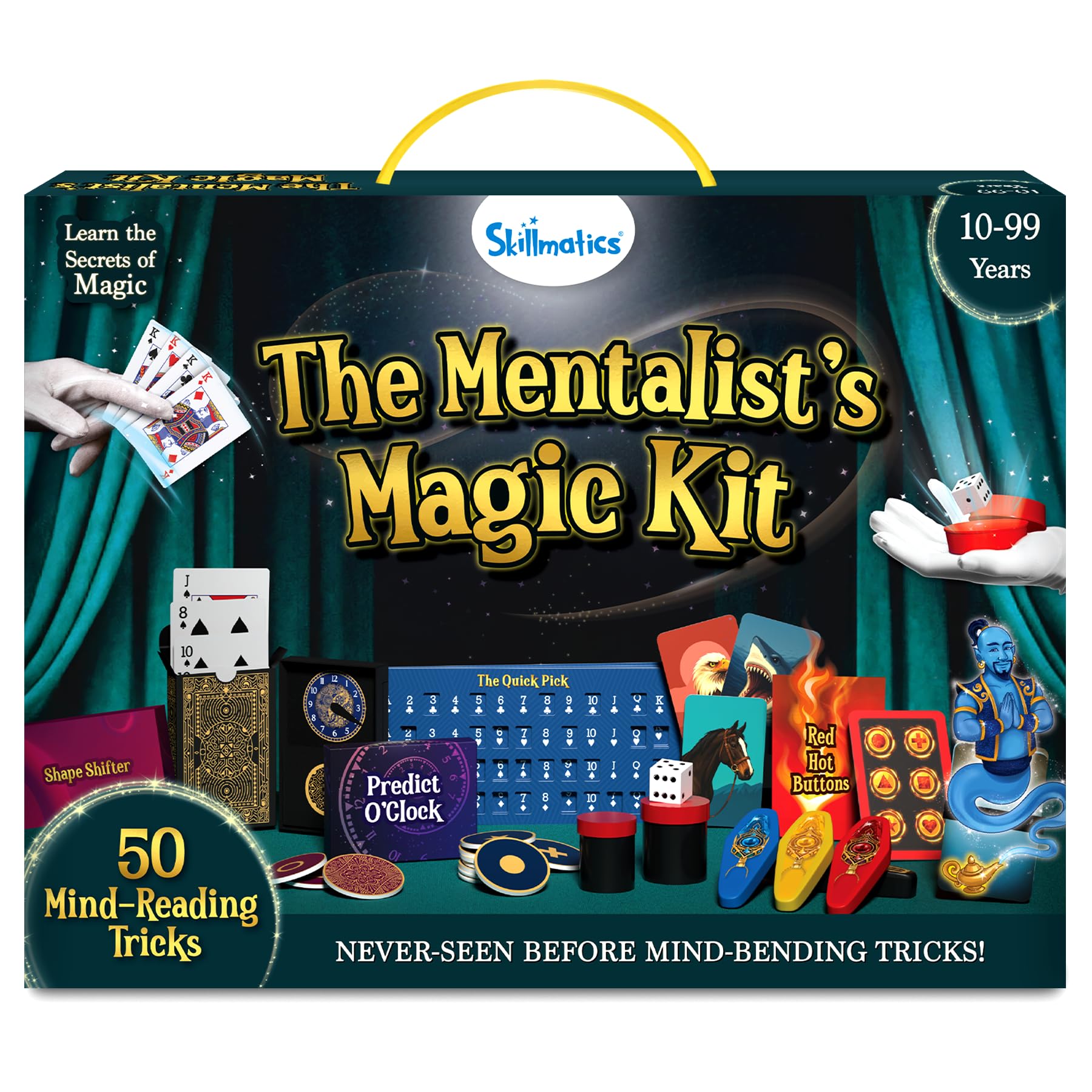 Skillmatics Magic Kit for Kids - Perform 50 Mentalism Tricks & Illusions with Real Magician Props, Step-by-Step Guide & Secret Techniques, Fun Gift for Boys & Girls Ages 8, 9, 10, 11, 12 & Up