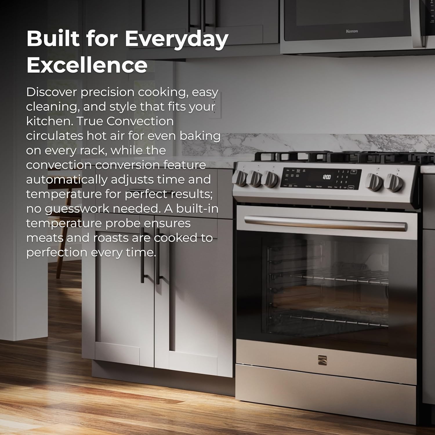 Дохили танӯр бо вентилятори True Convection ва зонди ҳарорат барои пухтани дақиқ