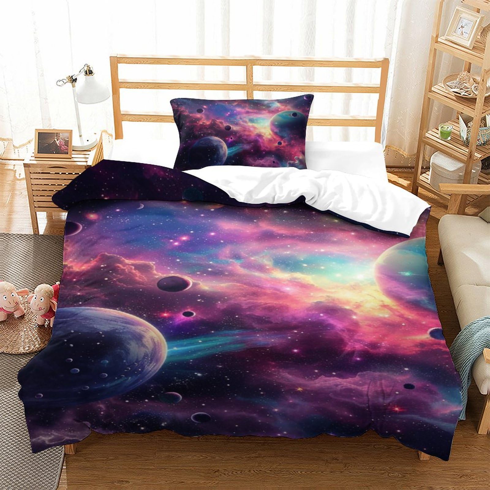 Parure de lit galaxie 3D respirante et ultra douce en microfibre