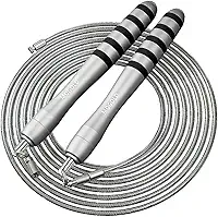 Corda de salto rápido com pesos – Cabos duplos intercambiáveis de 2 mm e 5 mm, sistema de clipe rápido para CrossFit, Double Unders, HIIT - Corda de velocidade ajustável de 3 a 3 metros para