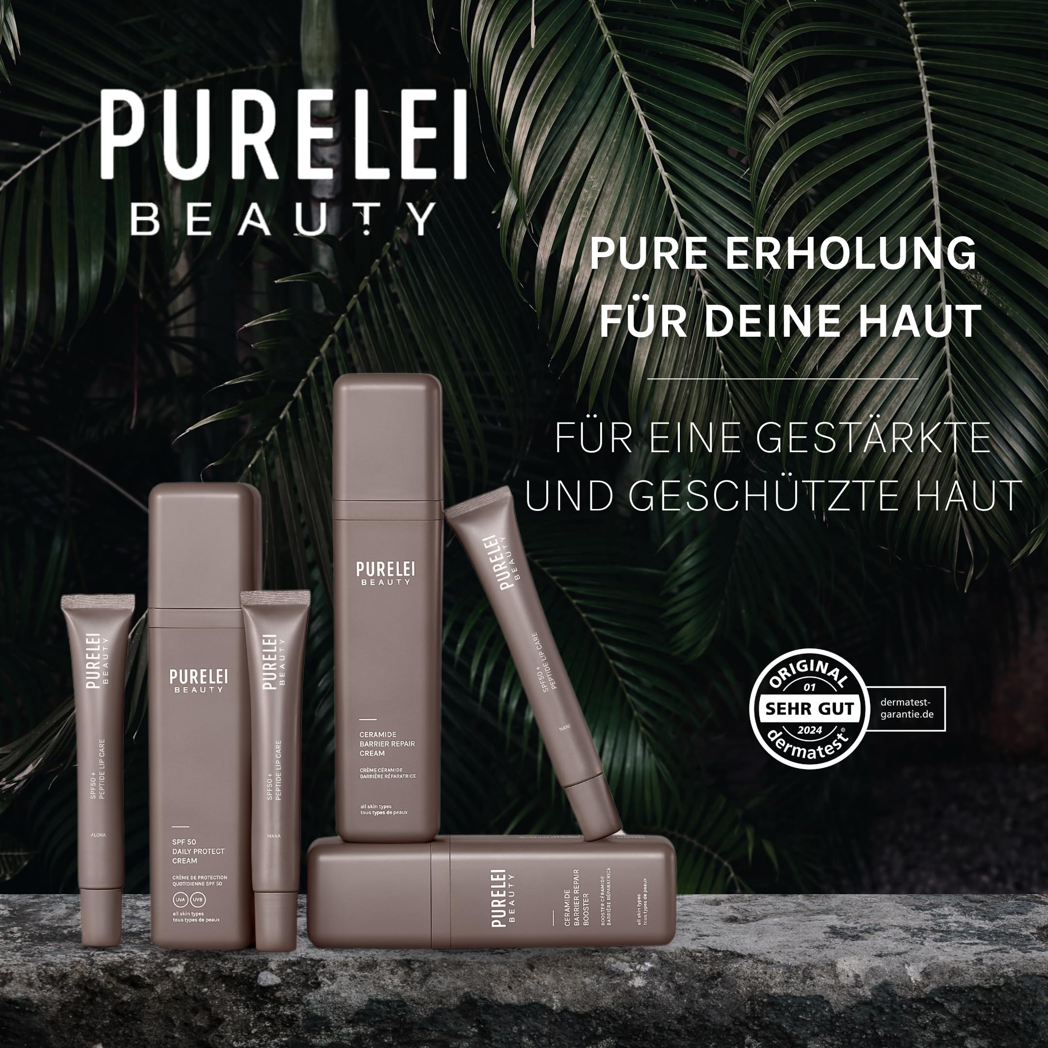 PURELEI® Mana SPF50 Peptide Lip Care (10 ml) - Cura Protettiva per Labbra Morbide e Delicate - Trattamento per Labbra Secche