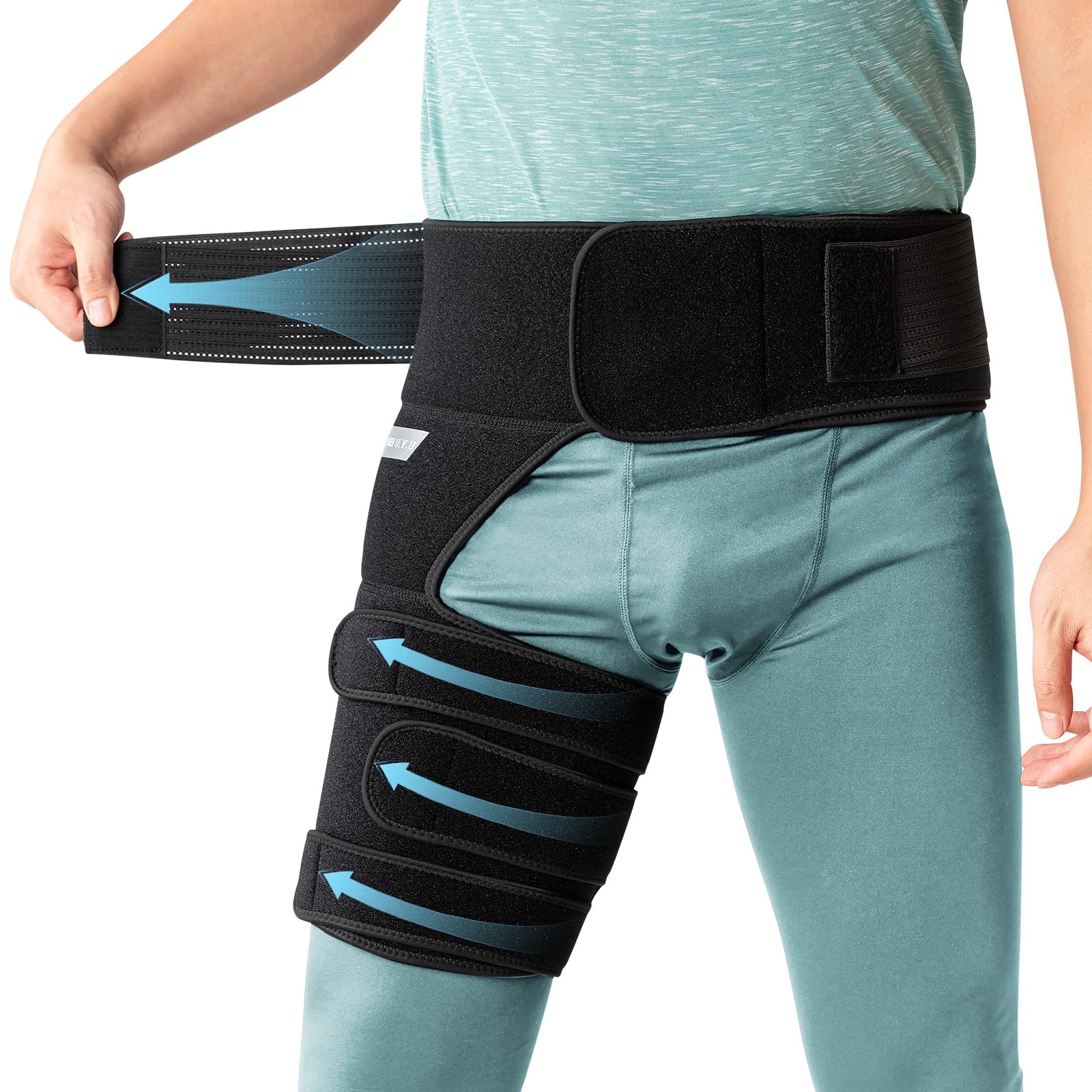 Hip Brace Sciatica Pain Relief Devices,Sciatic Nerve Brace,Adjustable Hamstring,Thigh,Groin Compression Sleeve for Sciatic Nerve Relief,Hip Flexor Compression Wrap for Women & Men