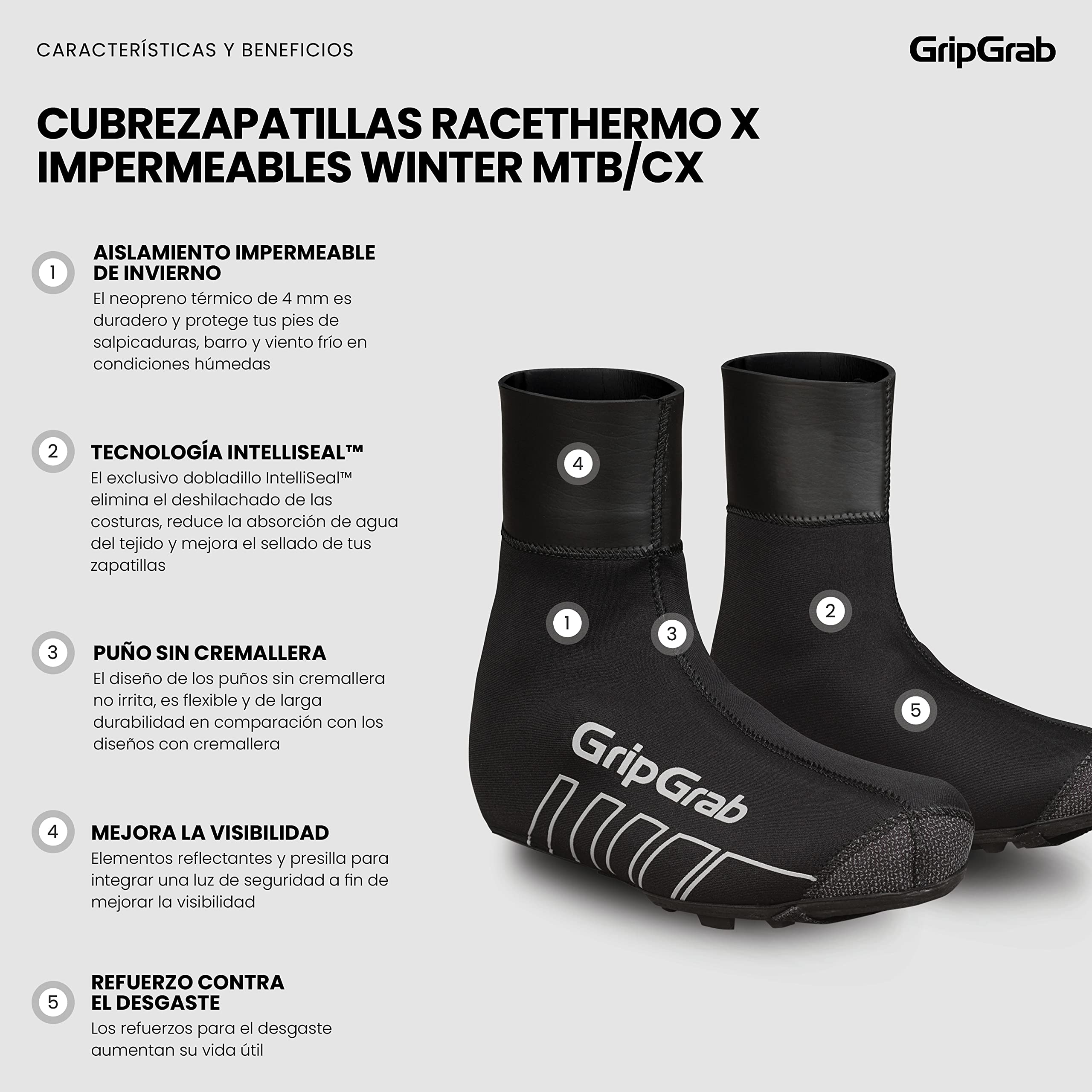 GripGrab Cubrezapatillas de Ciclismo RaceThermo X Neopreno 4mm Impermeables Cortavientos Invierno para Bicicleta MTB y Gravel