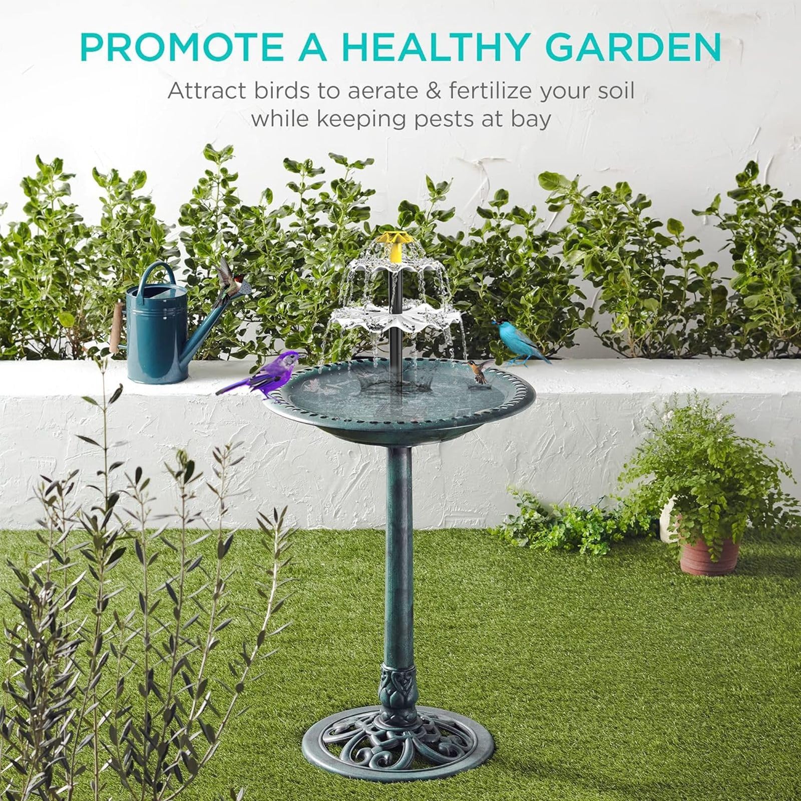 Bebedero Pajaros Silvestres Exterior Jardin, Alimentación De Aves De Jardín para Balcon Decorativo Exterior Baño De Pájaros