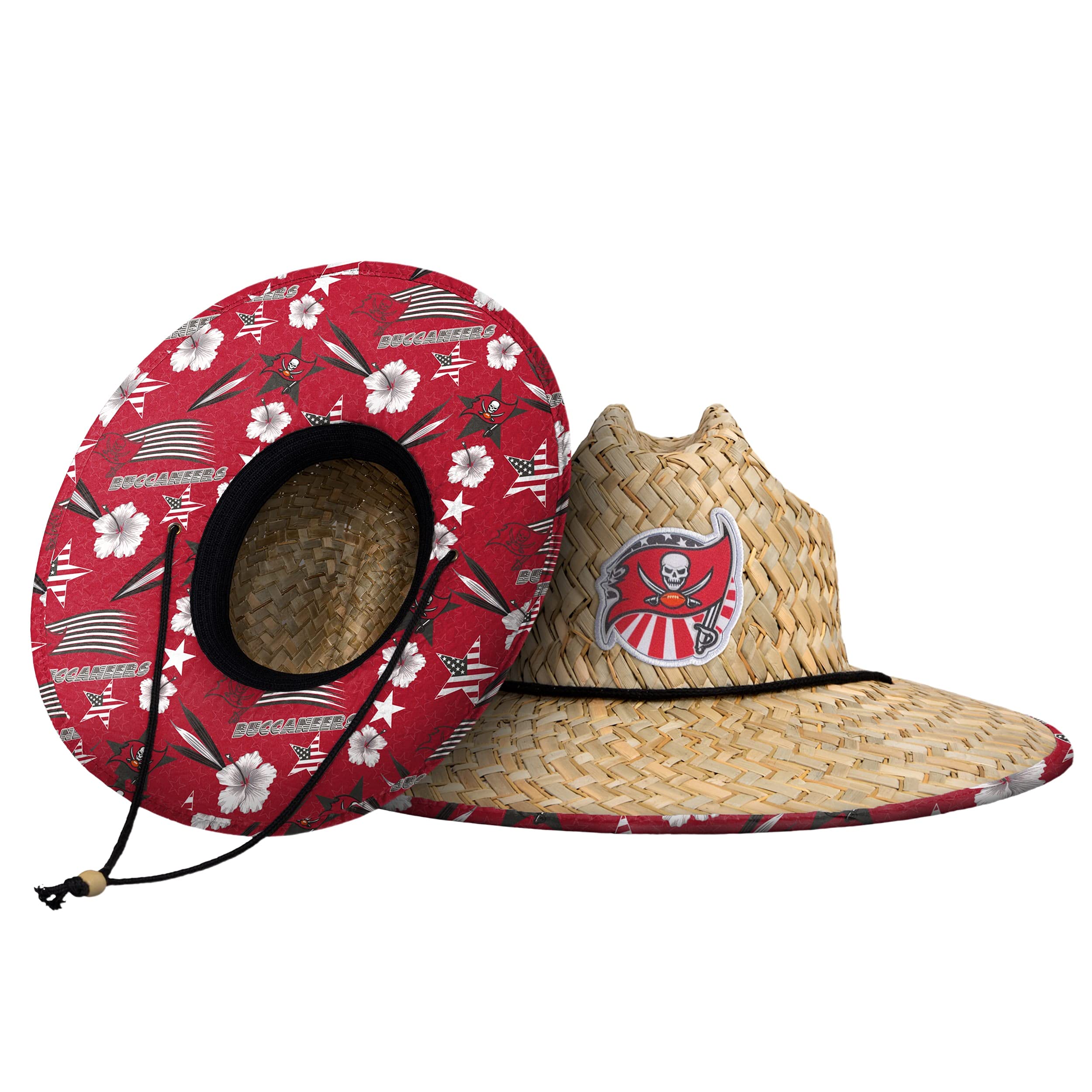 FOCO Men's NCAA College Team Logo Floral Straw Sun Hat