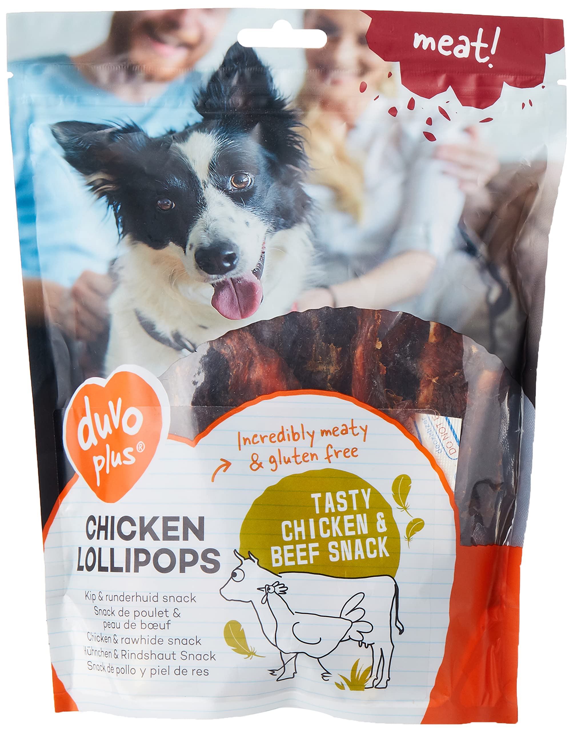 Duvo+ Chicken Lollipops Soft Chicken Meat Dog Treats 400 G, white/brown