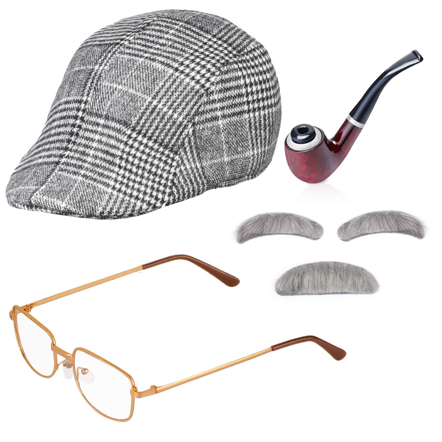 Buy Beelittle Old Man Costume Grandpa Accessories Men Beret Hat Glasses