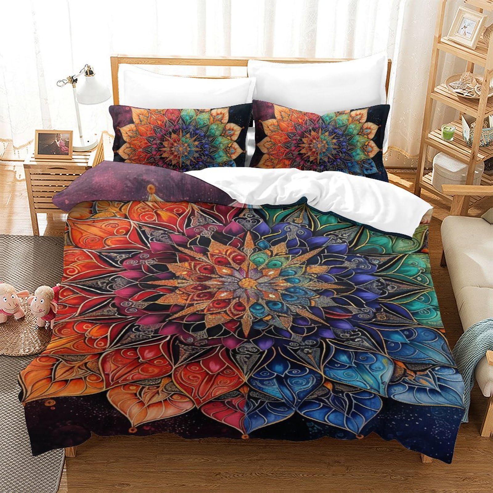 Housses de couettes respirantes et super douces en microfibre imprimé 3D bohemia