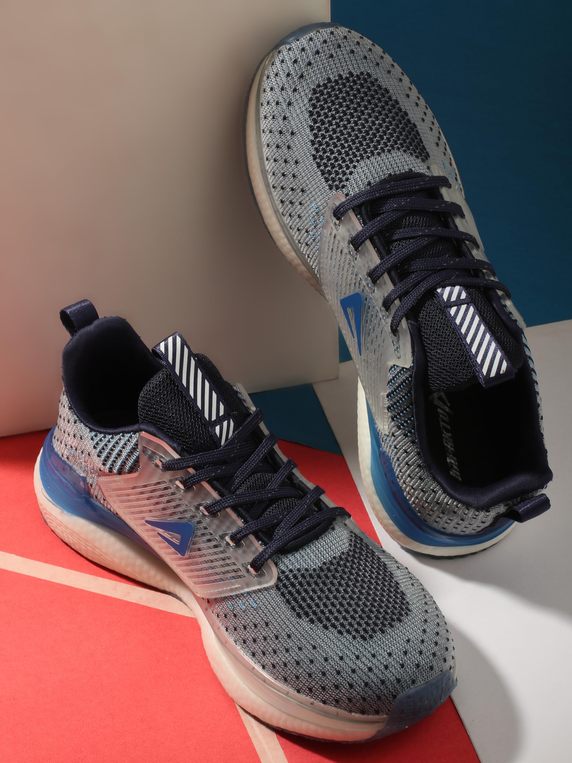 IMPAKTO Trailblazer - Tenis de correr grises para hombre, Azul y gris, 6 UK